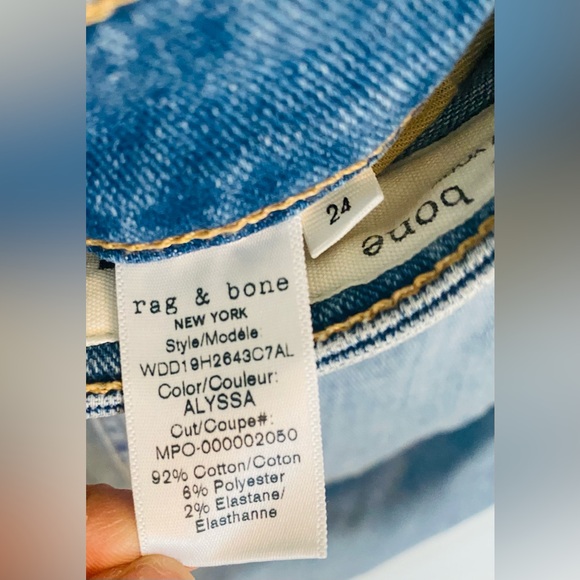 RAG & BONE Dre Low Rise Slim Boyfriend jeans size 24 - Picture 4 of 8